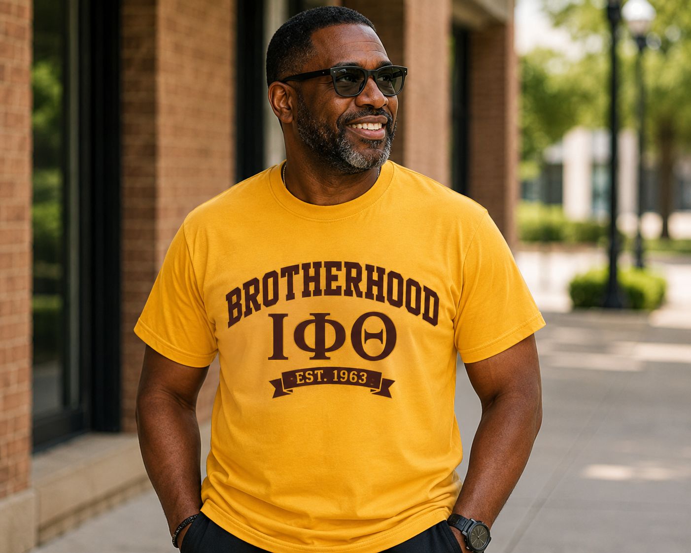 Iota Phi Theta T-Shirt – ΙΦΘ Brotherhood Shirt – Brown &amp; Gold DTV Fraternity Tee – Iota Member Gift