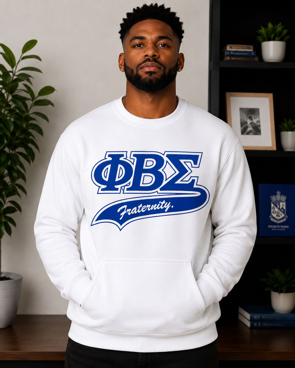 Phi Beta Sigma Sweatshirt – ΦΒΣ DTV Crewneck – Royal Blue &amp; White Fraternity Sweatshirt – Sigma Member Gift