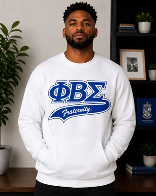 Phi Beta Sigma Sweatshirt – ΦΒΣ DTV Crewneck – Royal Blue &amp; White Fraternity Sweatshirt – Sigma Member Gift