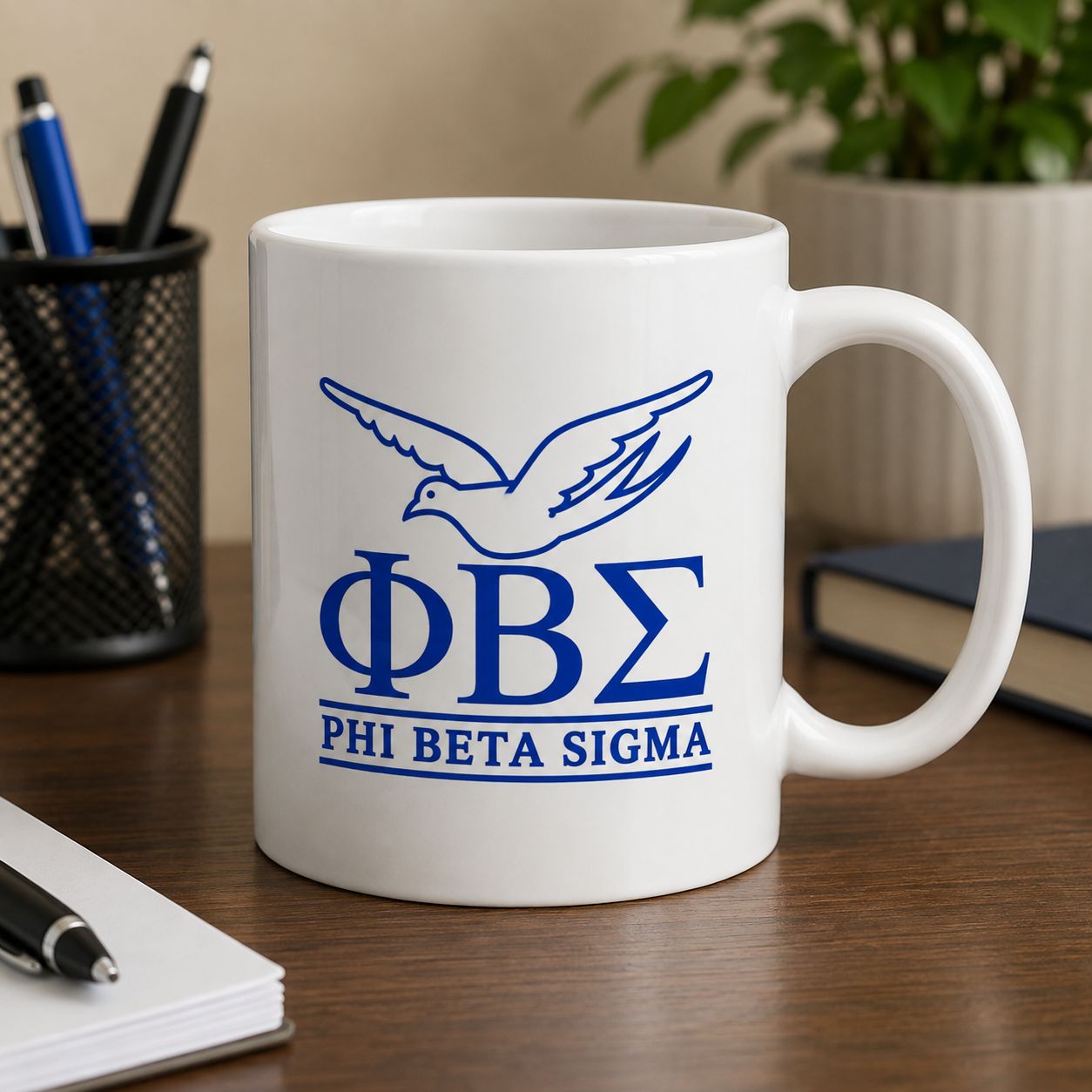 Phi Beta Sigma Mug – ΦΒΣ Fraternity Coffee Mug – Royal Blue Greek Letter Mug – Fraternity Gift