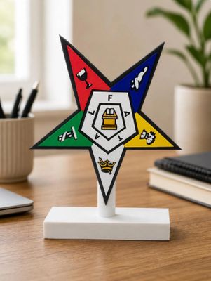Eastern Star Plaque | OES Star Tabletop Display | Order of the Eastern Star Decor | Chapter Gift | Eastern Star Gift