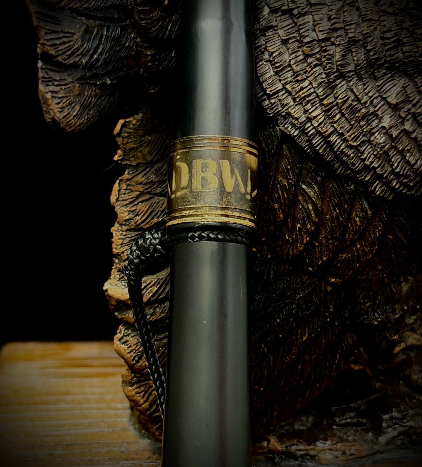 Black With Antique Brass Band