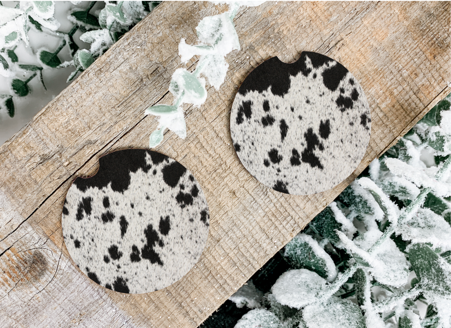 Cowhide Car Coasters