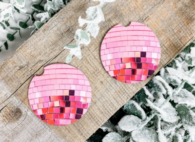 Pink Disco Car Coasters
