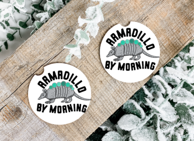 Armadillo By Morning Car Coasters