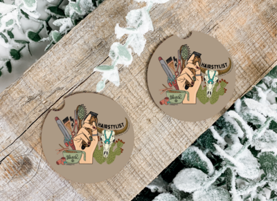 Hair Stylist Car Coasters