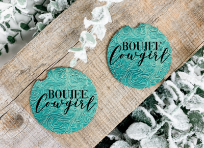 Boujee Cowgirl Car Coasters