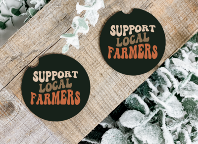 support local farmers Car Coasters