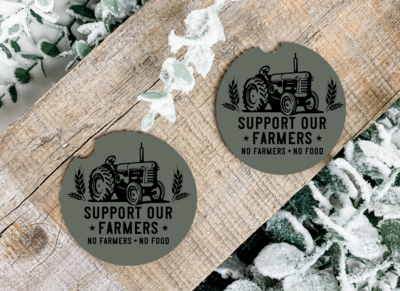 Support our farmers Car Coasters