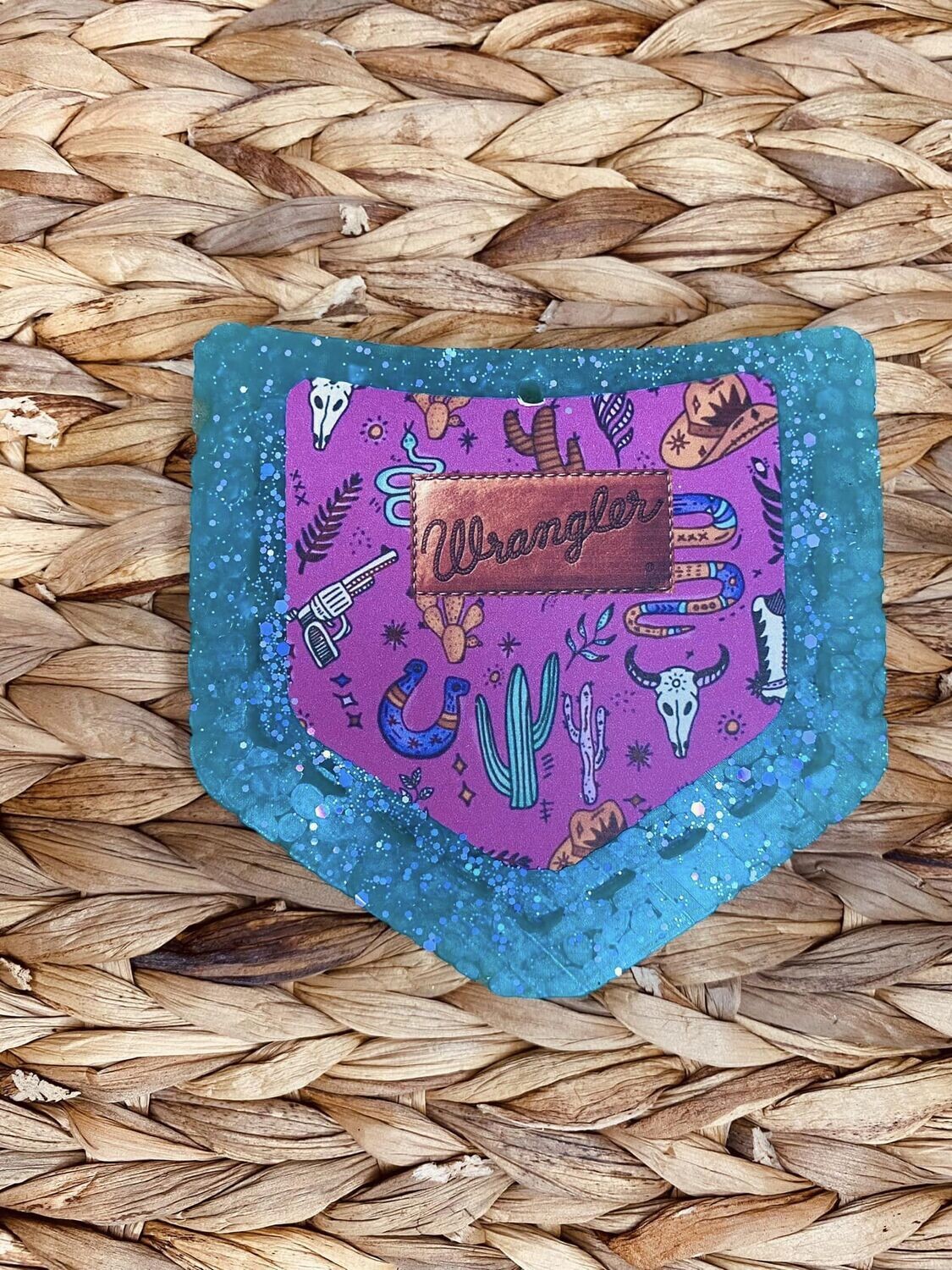 Purple Cowboy Collage Wrangler Pocket