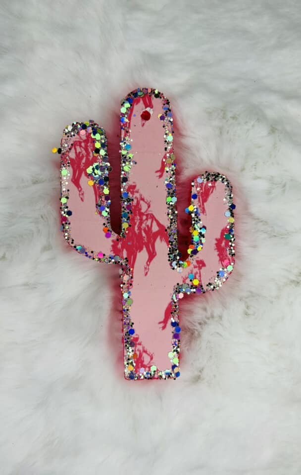 Pink Cardstock Cowboy Cactus