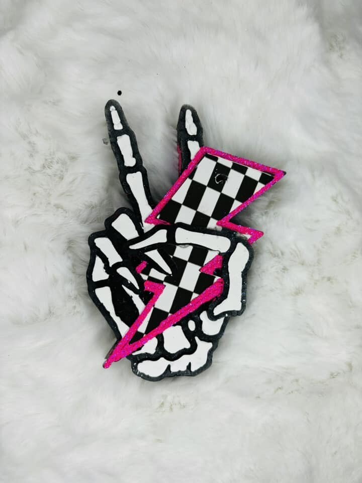 Skeleton hand checkered