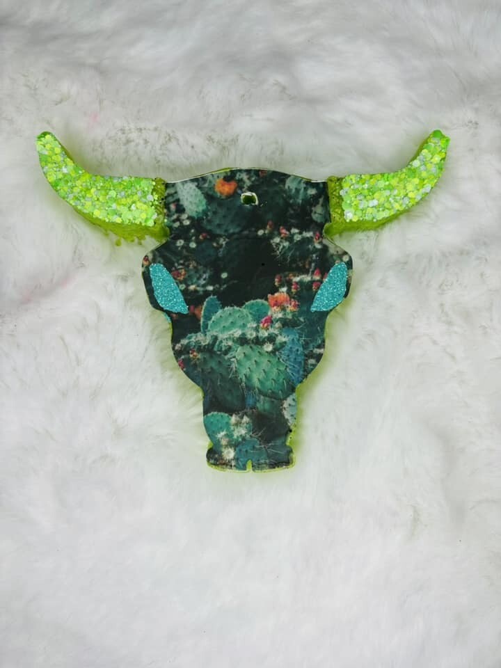 Cactus Lover Bull Skull