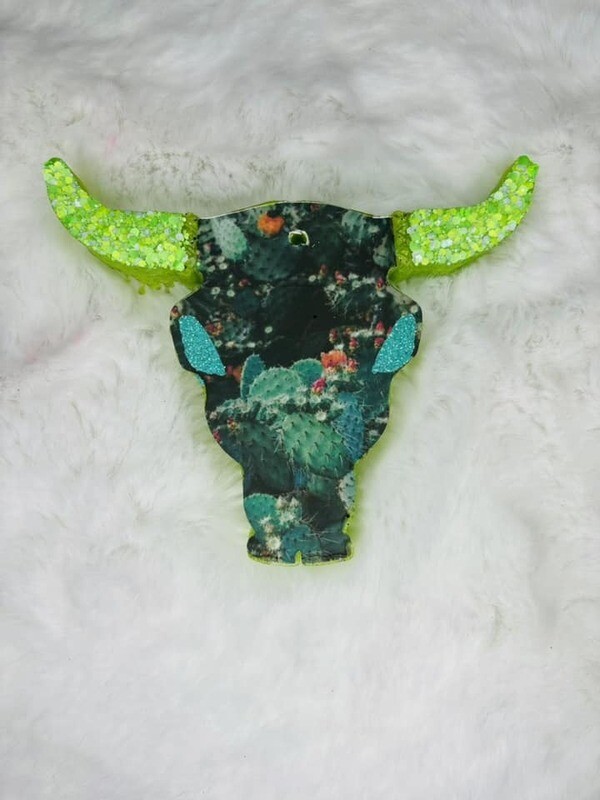 Cactus Lover Bull Skull