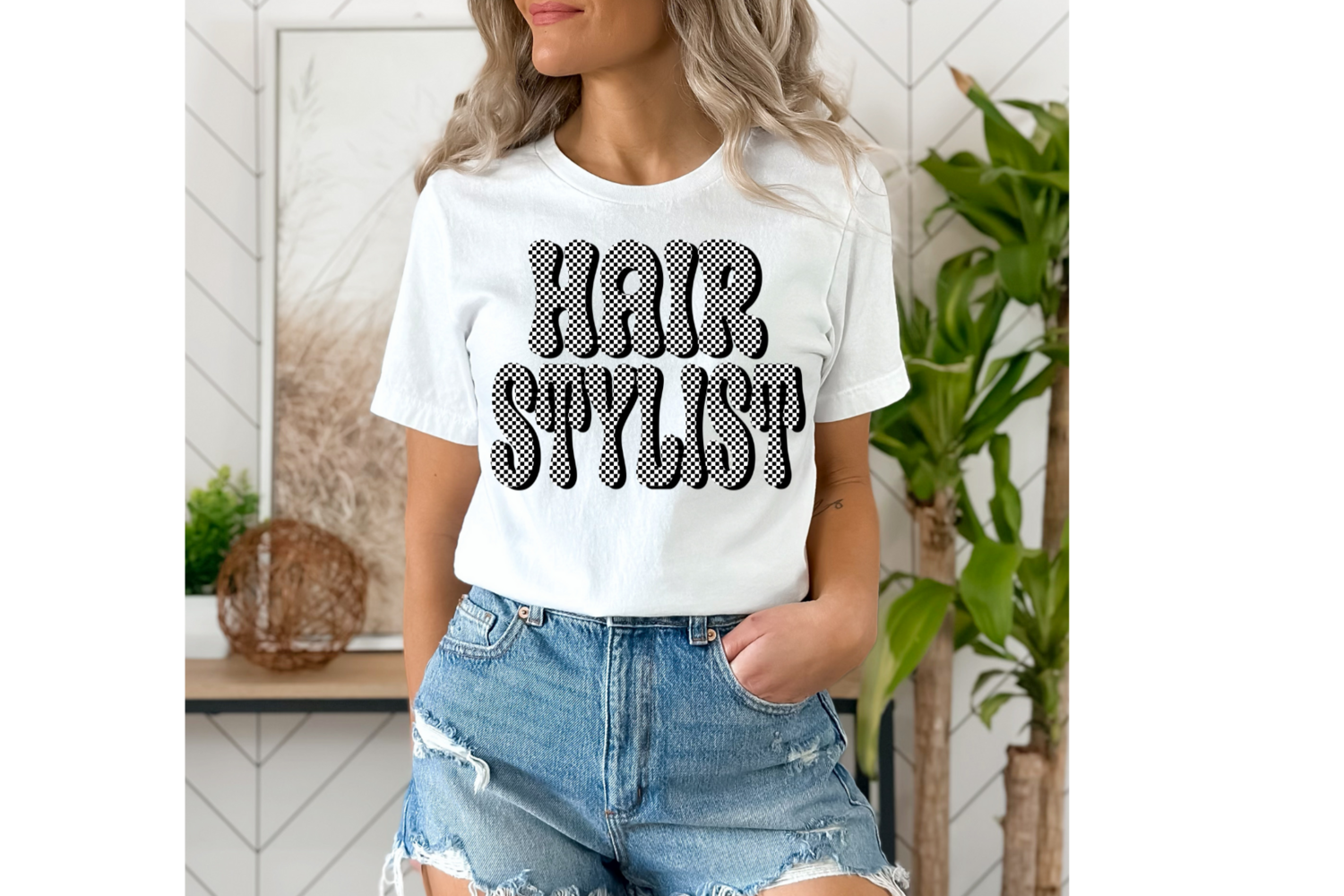 Hair Stylist Checkered