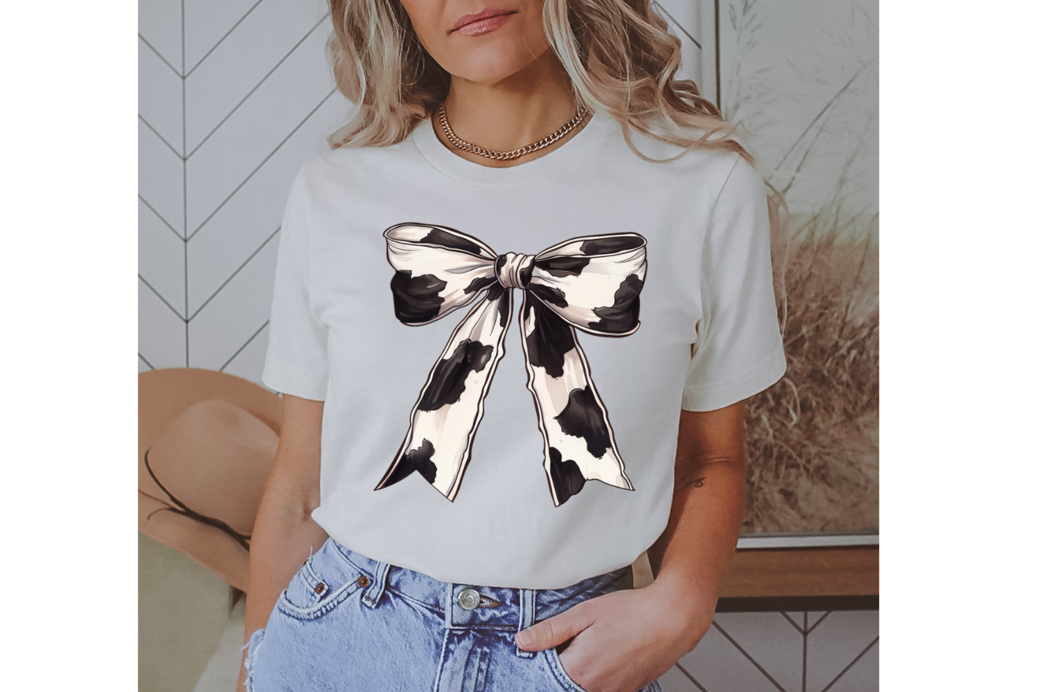 Cow Print Bow
