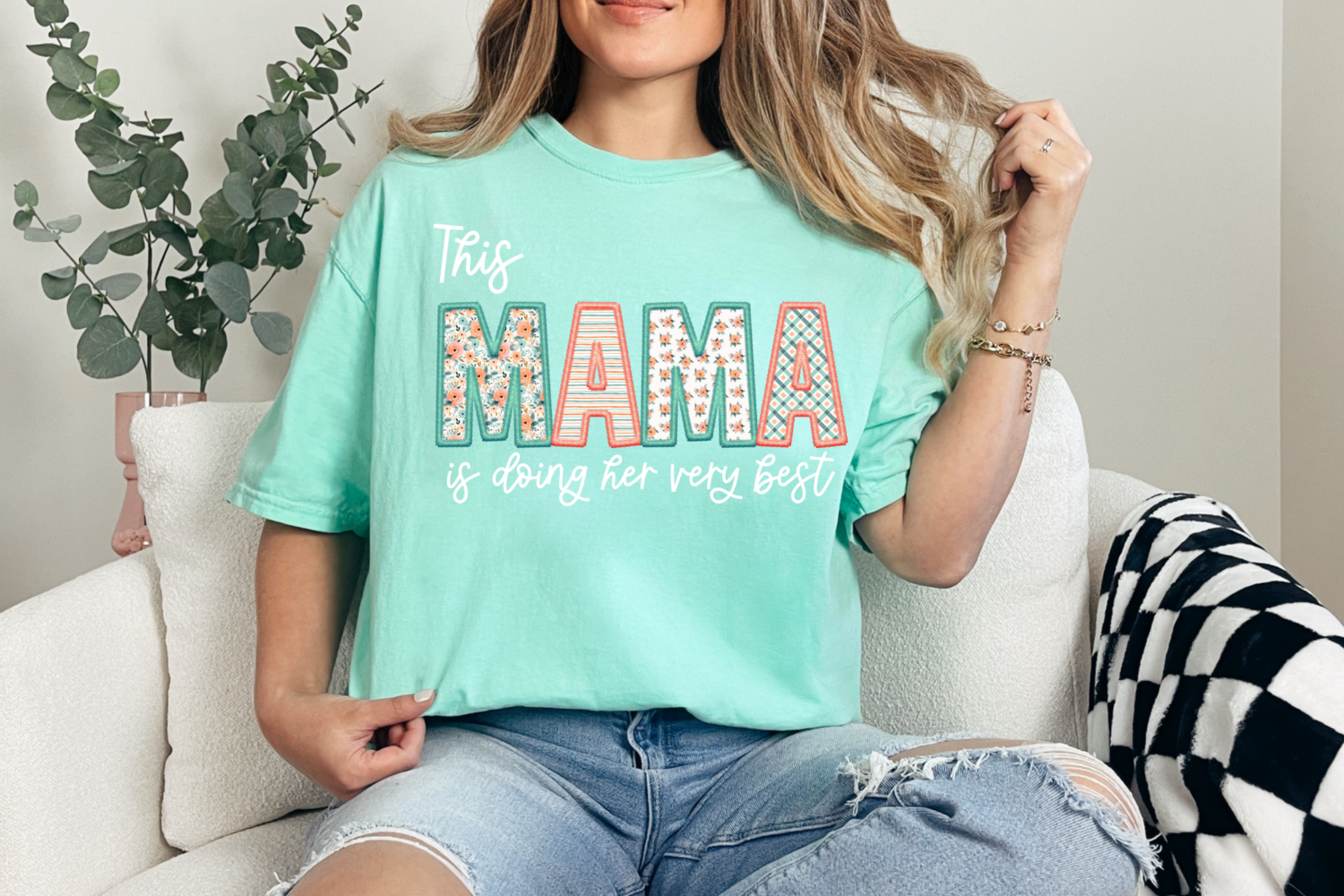 This mama is doing her best!