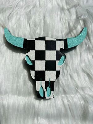 Checkered Bull Skull
