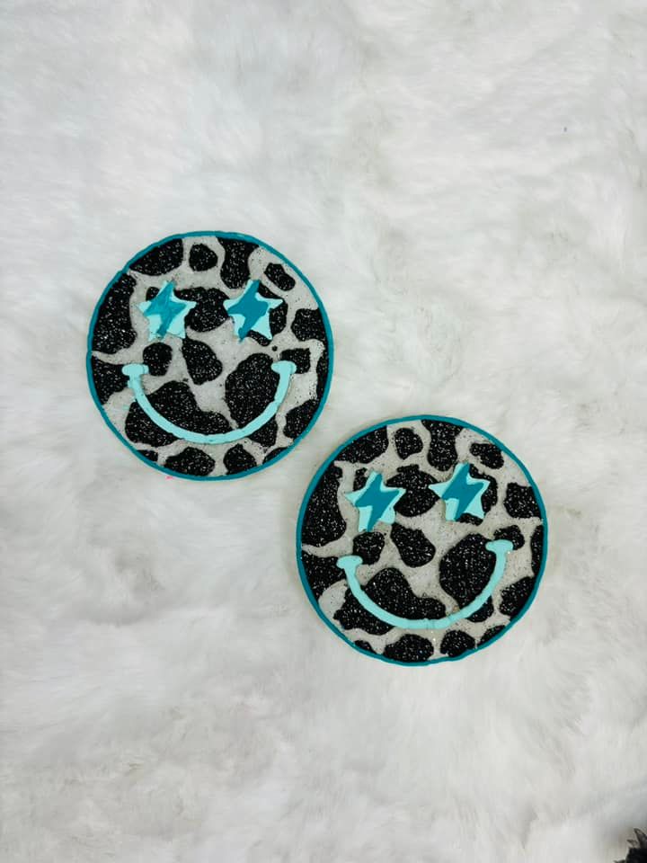 Cow print smiley vent clips