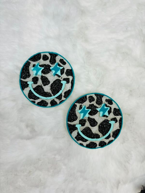 Cow print smiley vent clips