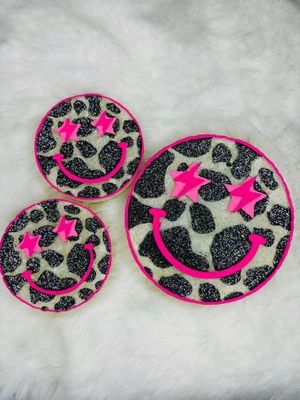 Cow print smiley vent clips