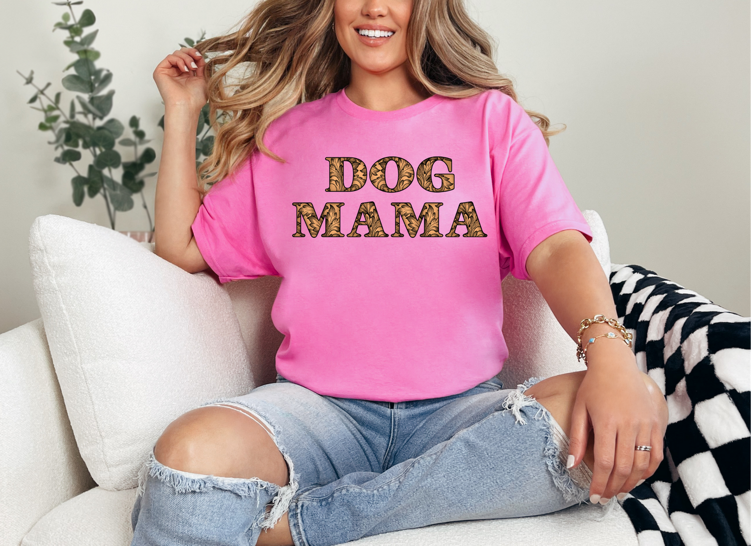 Dog Mama tooled leather