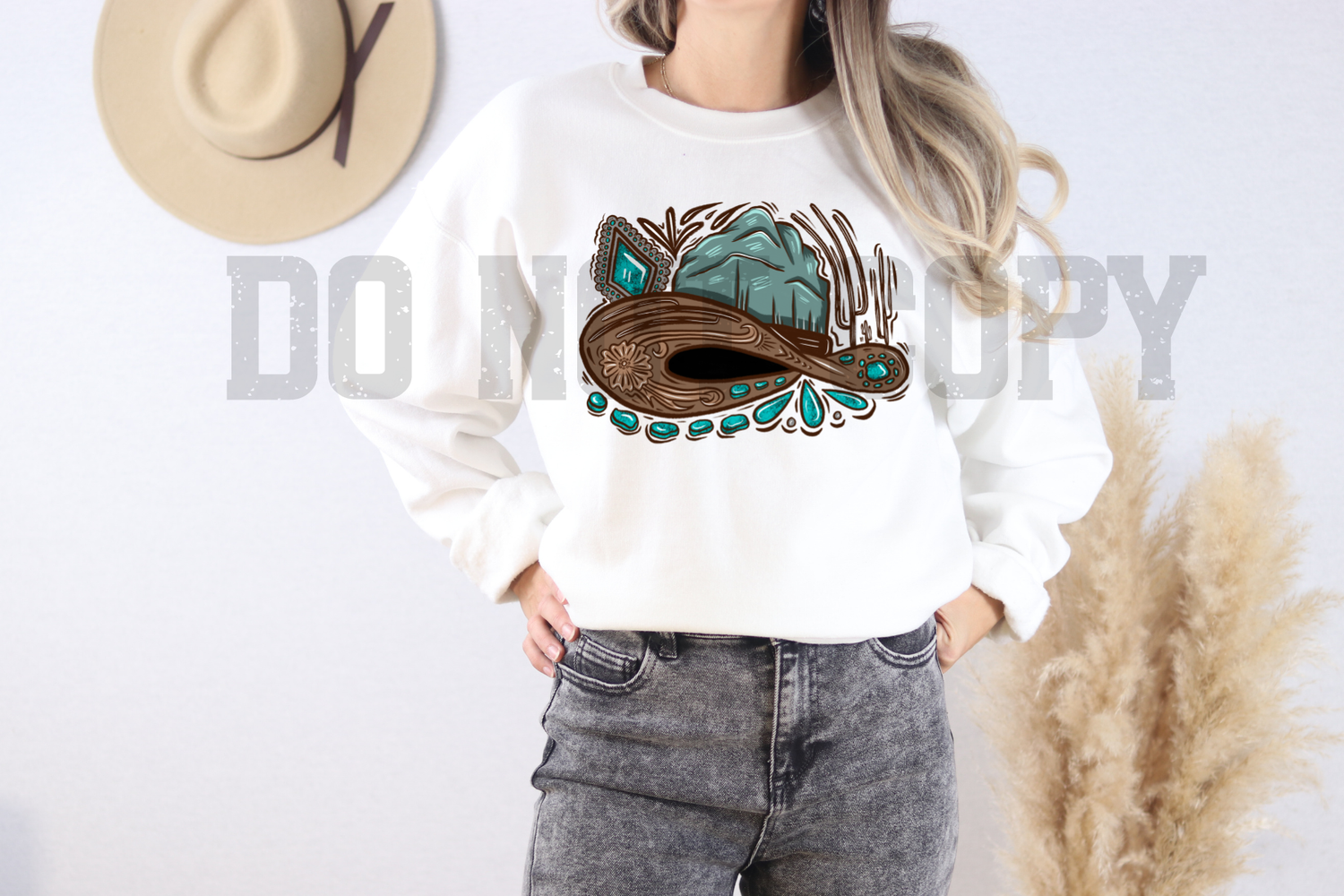 Dusty blue Cowboy Hat- Sublimation Style