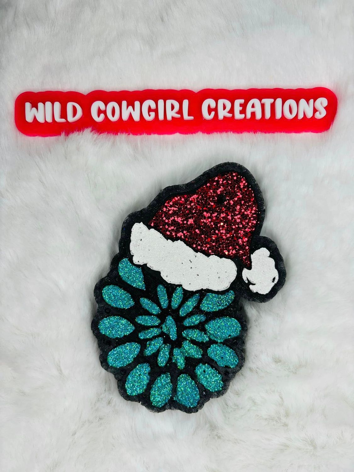 Santa hat on Turquoise