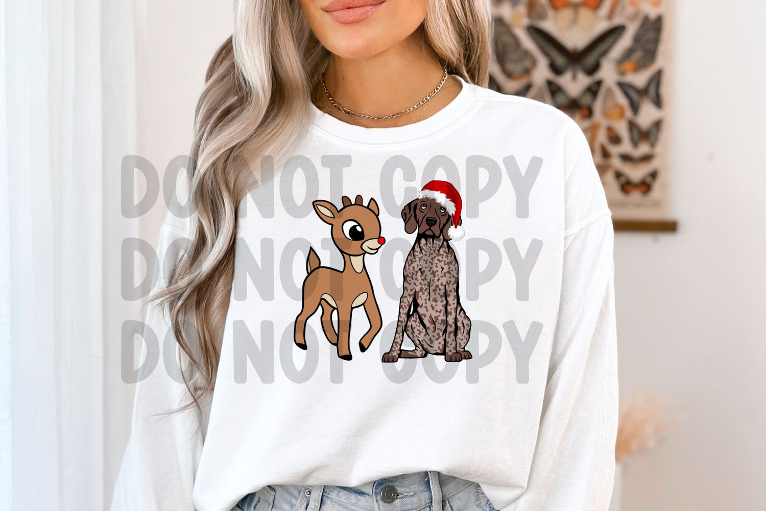 Pointer with reindeer