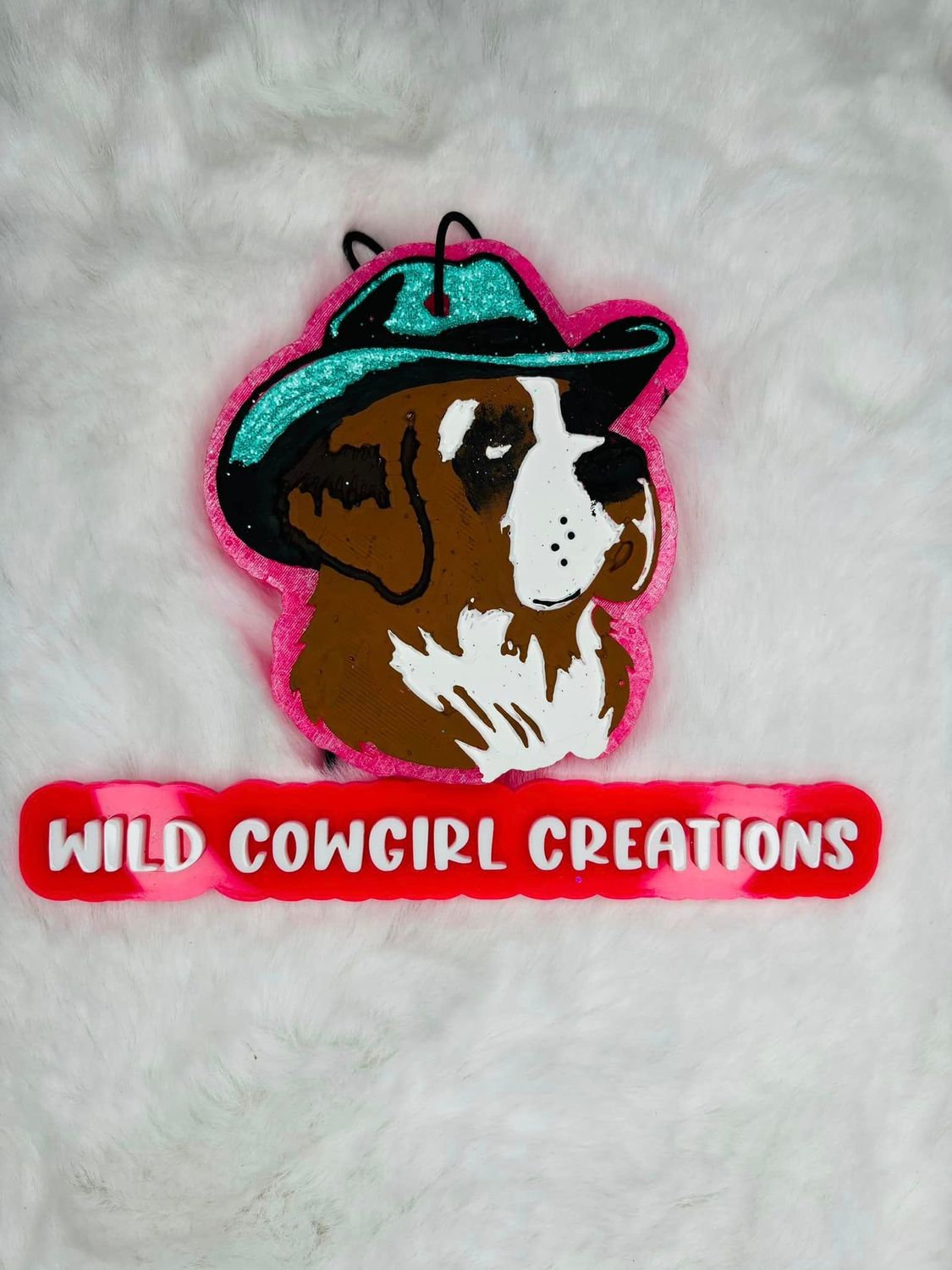 St Bernard with cowboy hat