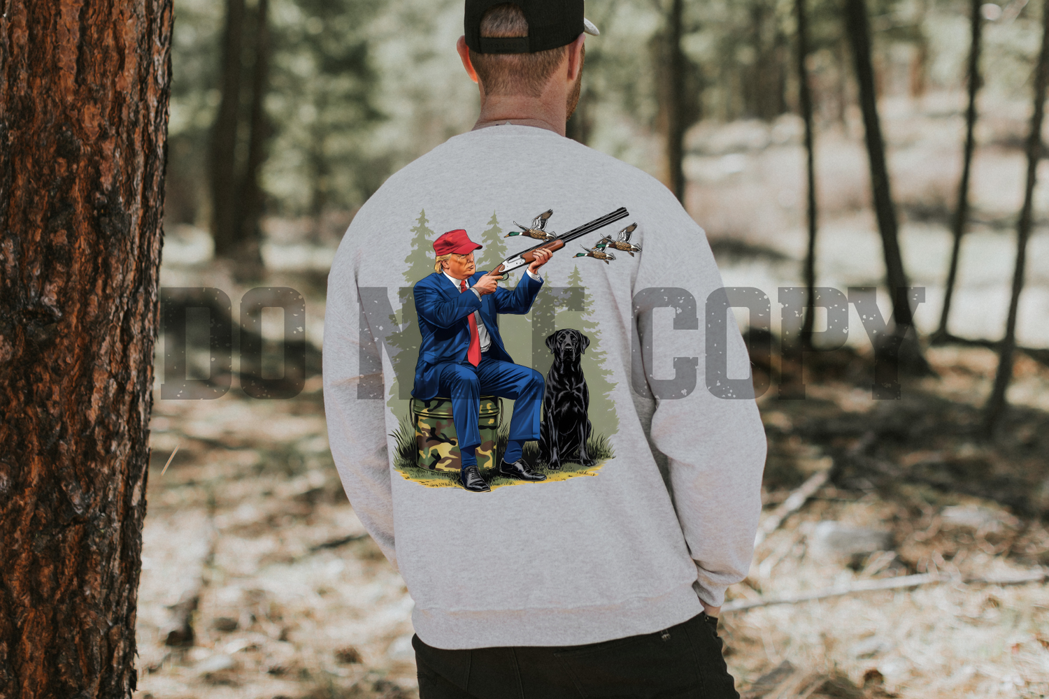 Trump Duck Hunting with Black Lab