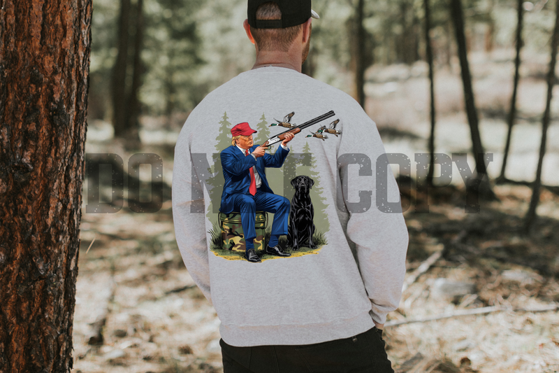 Trump Duck Hunting with Black Lab