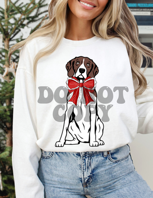 Sitting GSP with Bow- Pick your bow