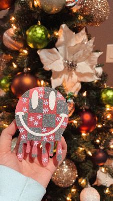 Smiley Face drip Christmas version