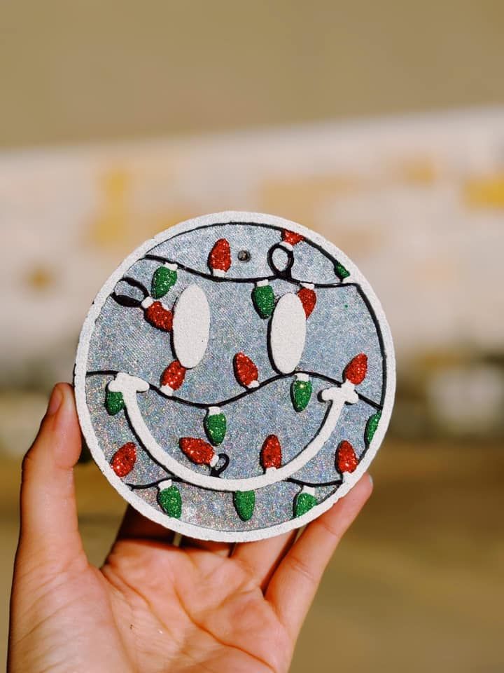 Smiley with Christmas lights