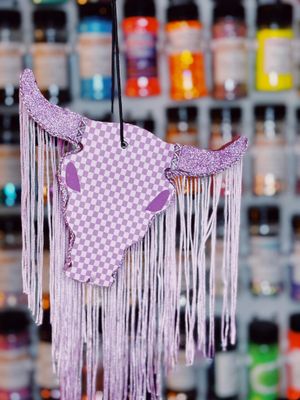 Checkered bull skull