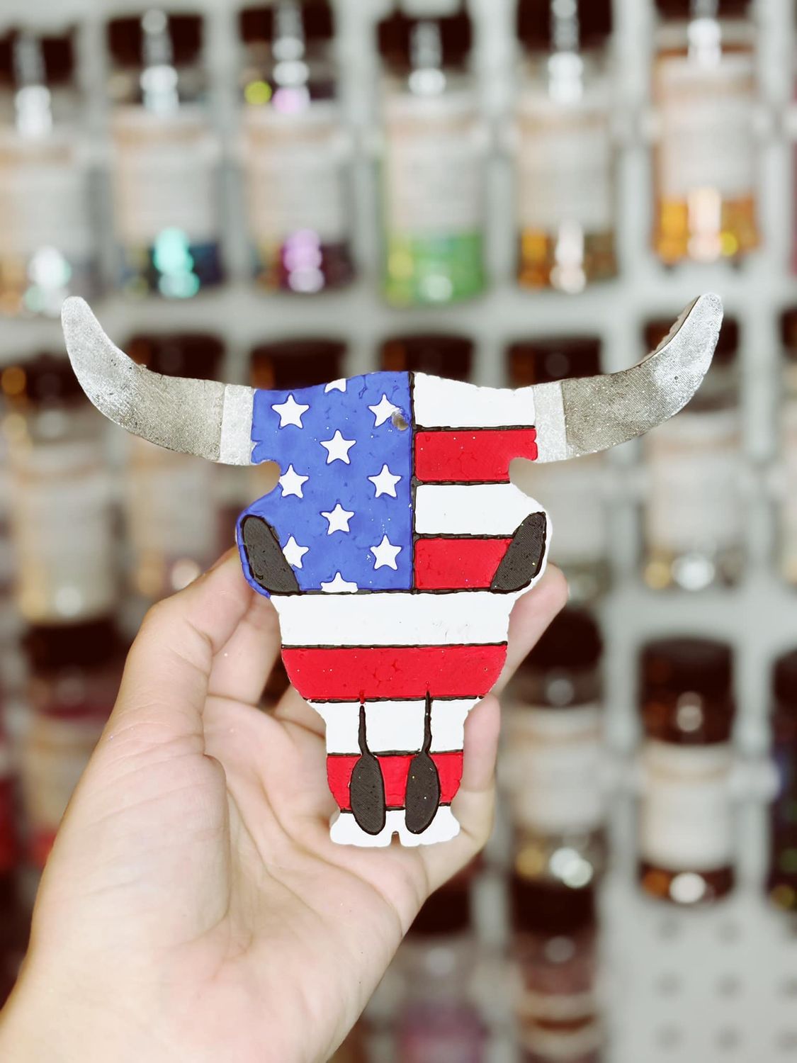 American Flag Aztec Bull