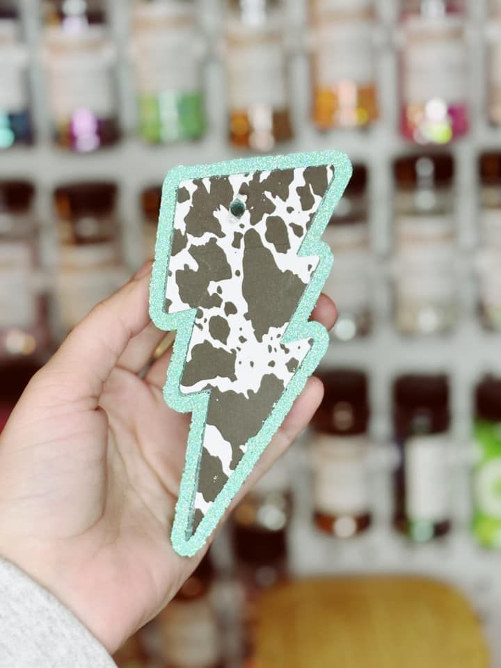 Lightning bolt Cow print