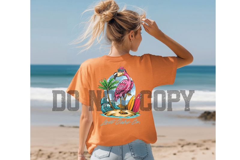 Beach Flamingo tee