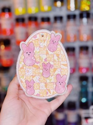 Easter Egg with peeps mystery cardstock