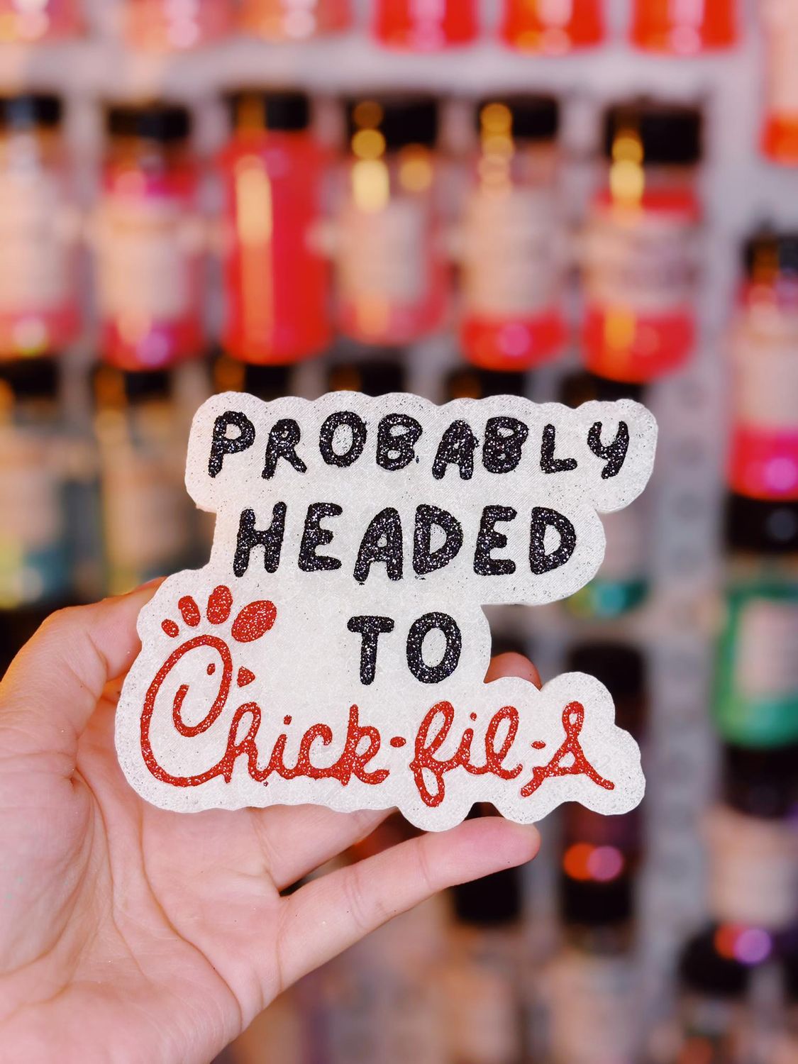 Probably headed to chick fil a
