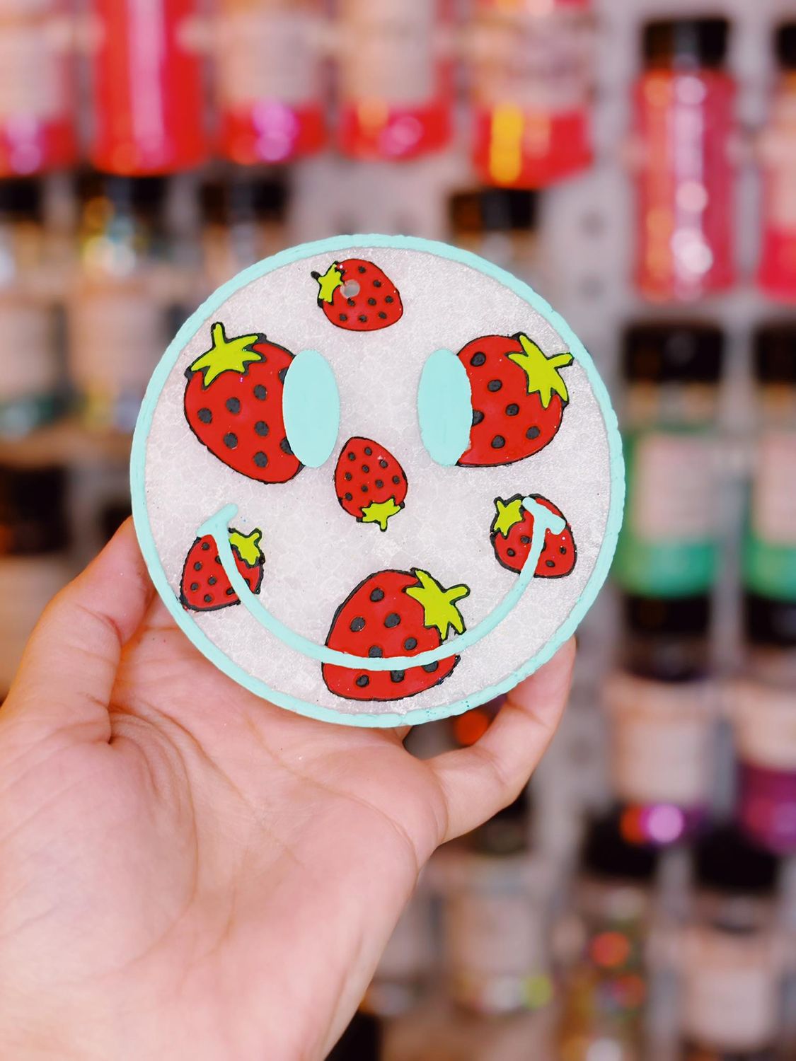 Strawberry smiley face