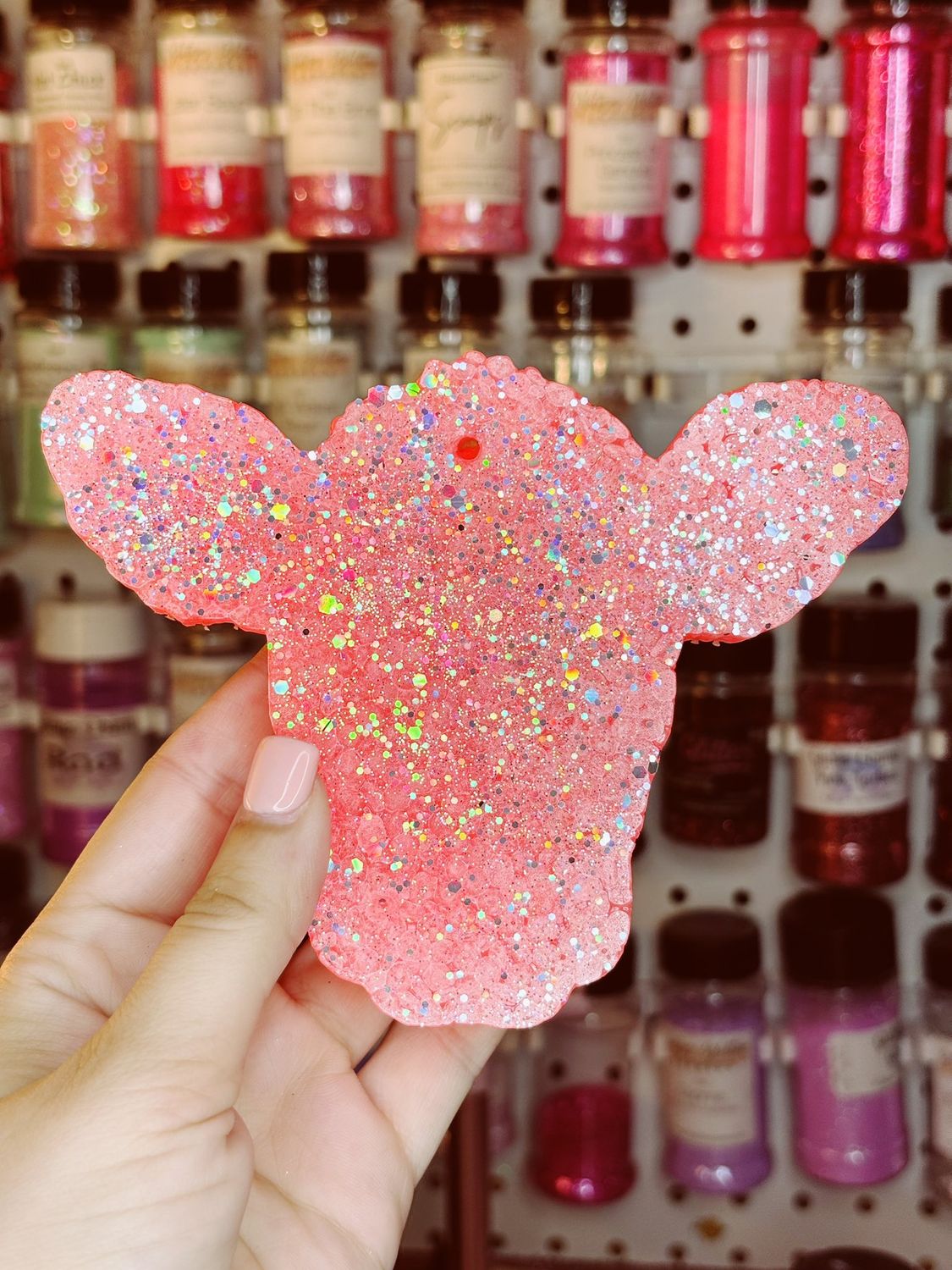 Glitter cow head