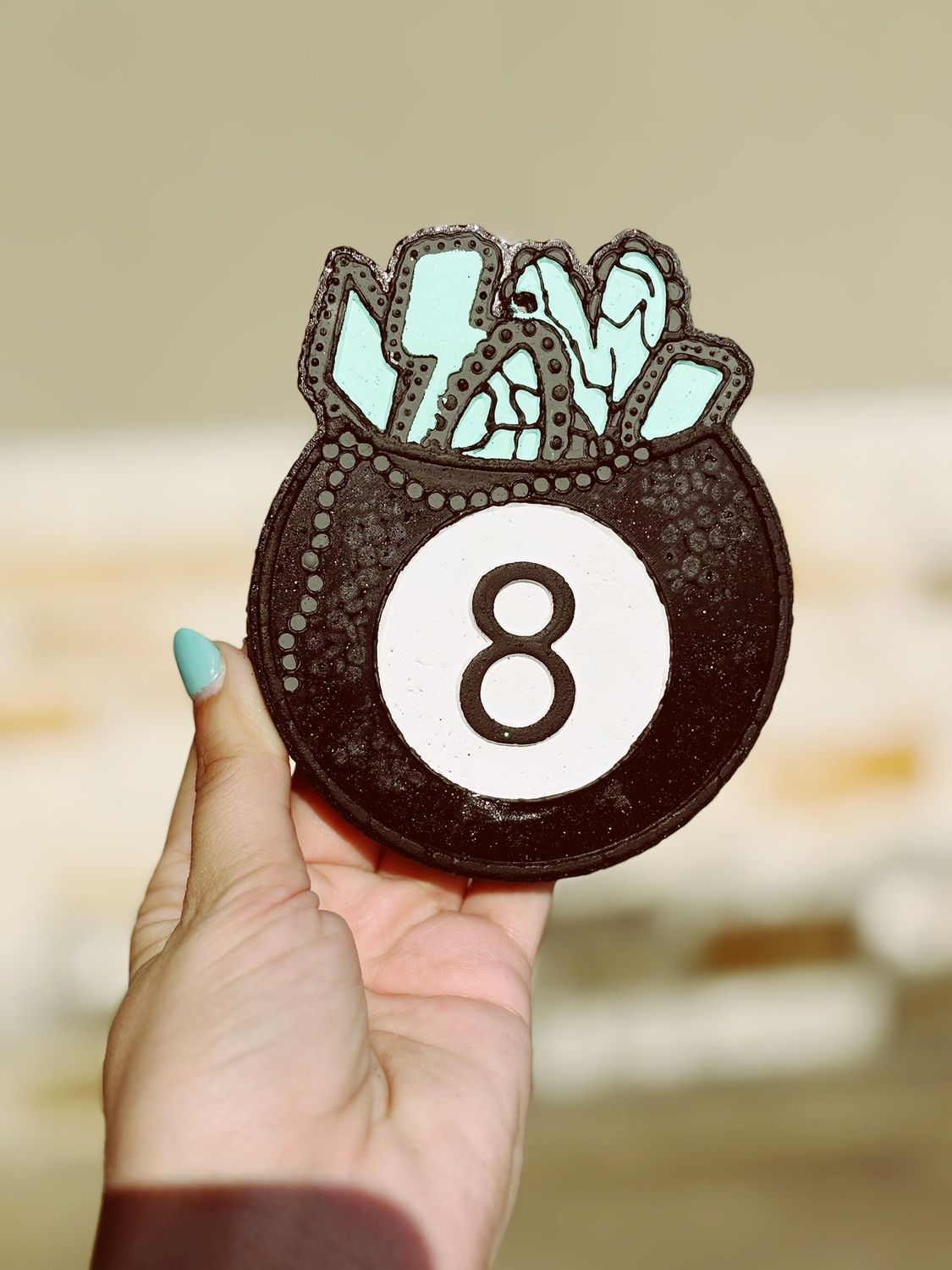 8 ball with turquoise