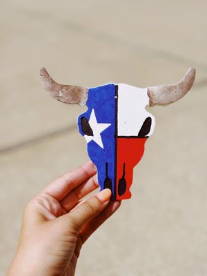 Texas Flag Bull Skull