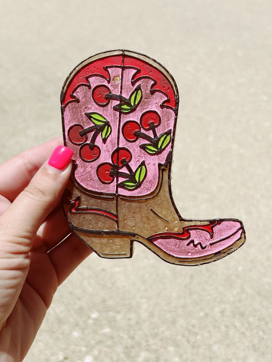 Cherry cowboy boot