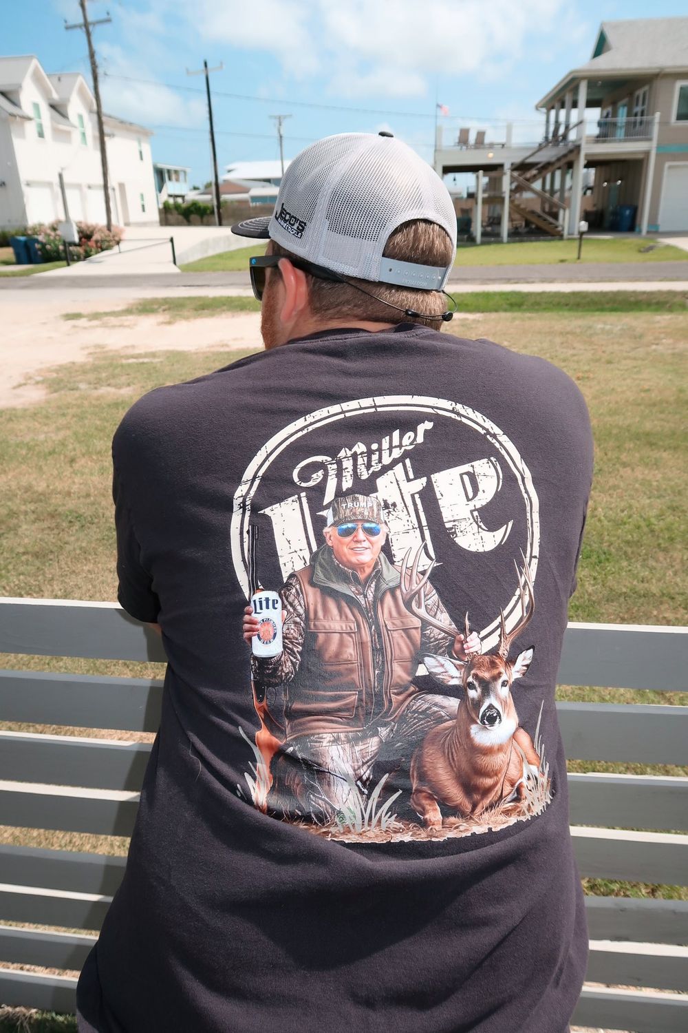 Trump with deer and beer