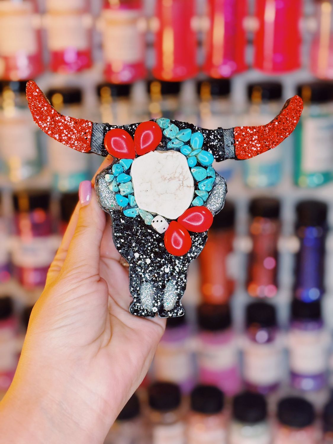 Red and Turquoise Bull