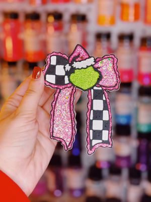 Christmas bow with green guy