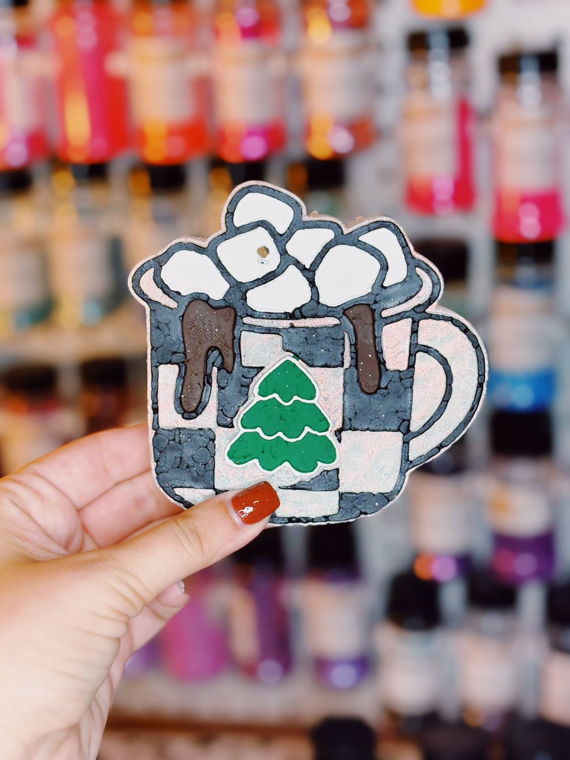 Christmas Tree Checkered Mug